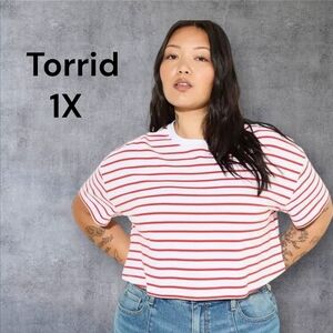 New! Torrid  Cropped Cotton Tee – Relaxed Fit | Casual Weekend Vibes Sz IX